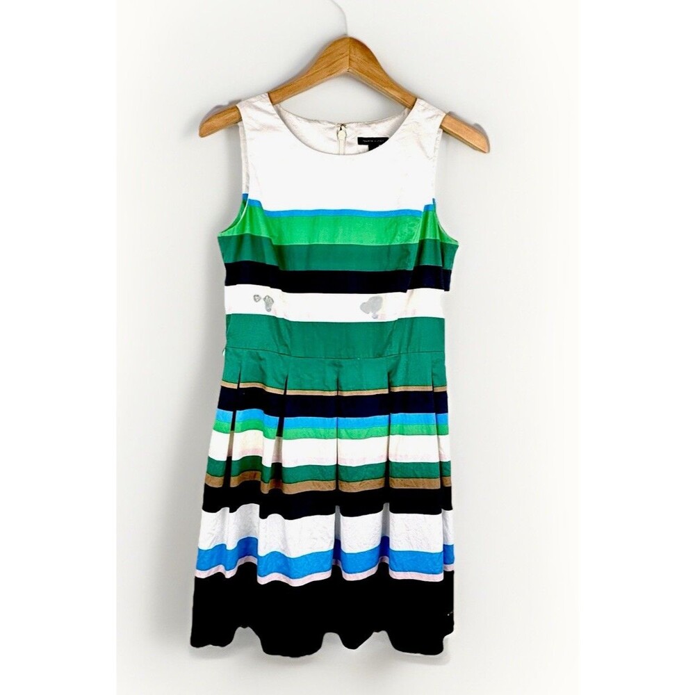 Women’s Tommy Hilfiger Size 4 Sheath Blue Green White Sleeveless Dress